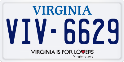 VA license plate VIV6629