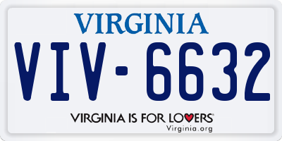 VA license plate VIV6632