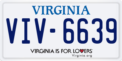 VA license plate VIV6639