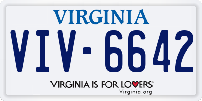 VA license plate VIV6642