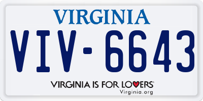 VA license plate VIV6643