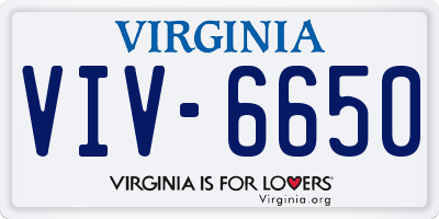 VA license plate VIV6650
