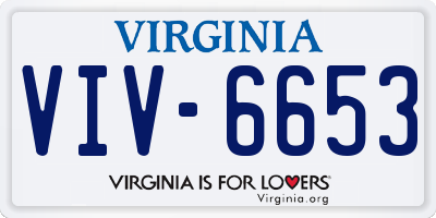 VA license plate VIV6653