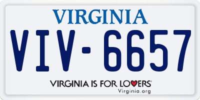 VA license plate VIV6657