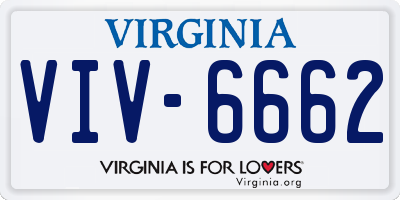 VA license plate VIV6662