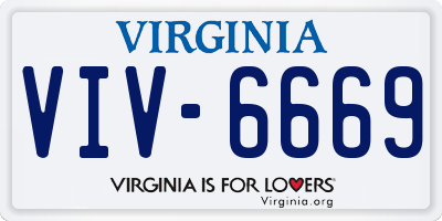 VA license plate VIV6669