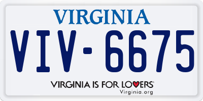 VA license plate VIV6675