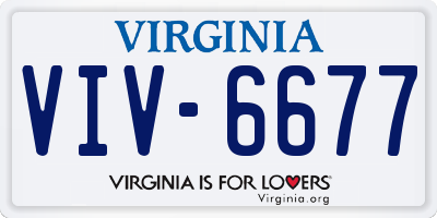 VA license plate VIV6677
