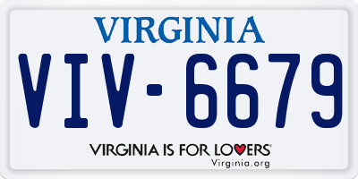 VA license plate VIV6679