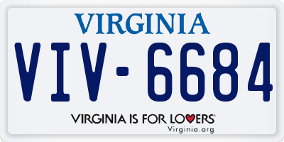 VA license plate VIV6684