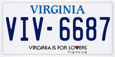 VA license plate VIV6687