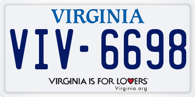 VA license plate VIV6698