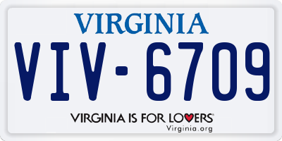 VA license plate VIV6709
