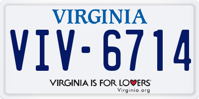 VA license plate VIV6714