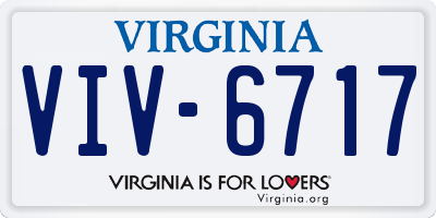 VA license plate VIV6717