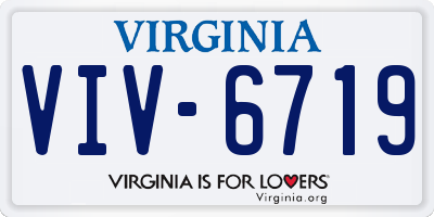 VA license plate VIV6719