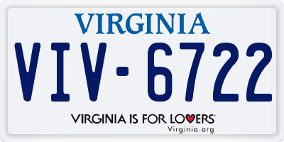 VA license plate VIV6722