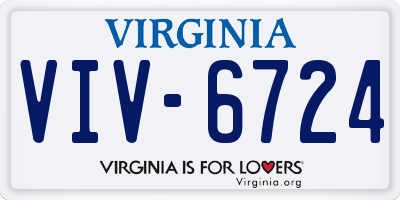 VA license plate VIV6724