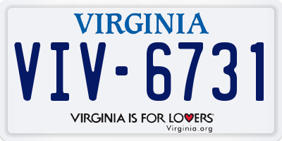 VA license plate VIV6731