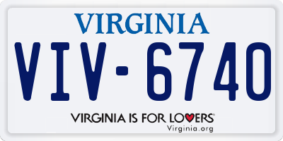 VA license plate VIV6740