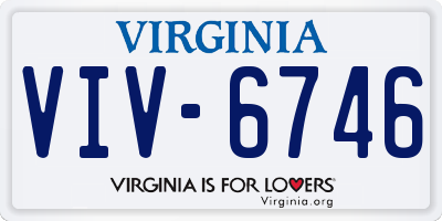 VA license plate VIV6746