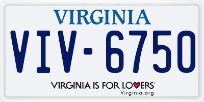 VA license plate VIV6750
