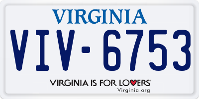 VA license plate VIV6753