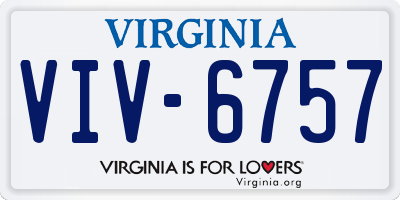 VA license plate VIV6757