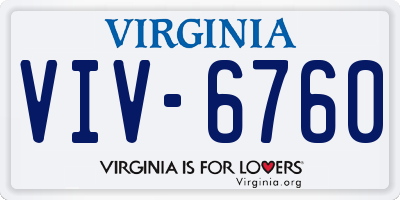 VA license plate VIV6760