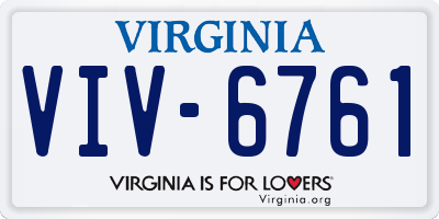 VA license plate VIV6761