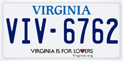 VA license plate VIV6762