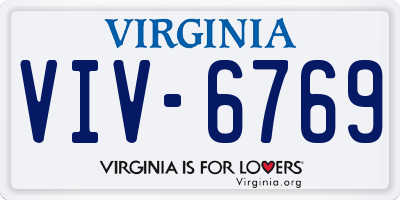VA license plate VIV6769