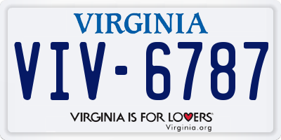 VA license plate VIV6787