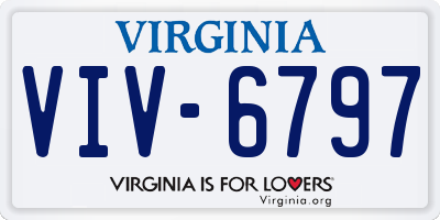 VA license plate VIV6797