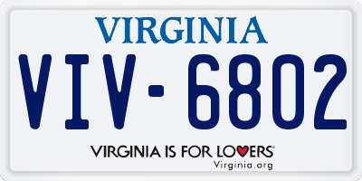 VA license plate VIV6802