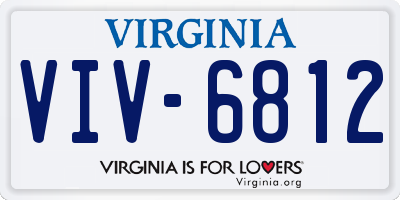 VA license plate VIV6812