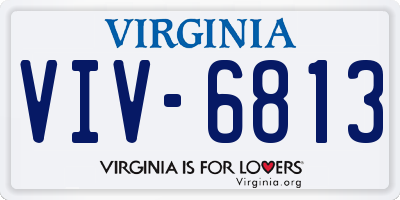 VA license plate VIV6813