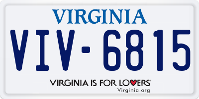 VA license plate VIV6815