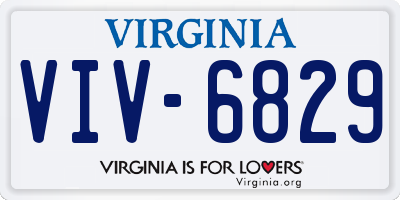VA license plate VIV6829