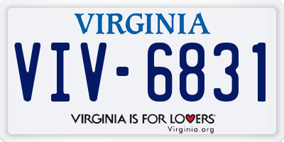 VA license plate VIV6831