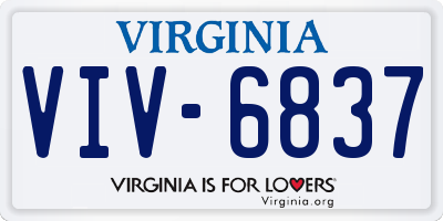 VA license plate VIV6837