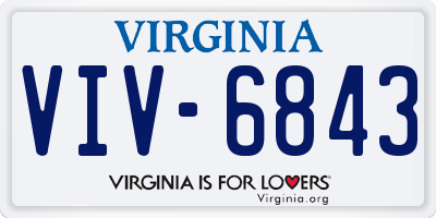 VA license plate VIV6843