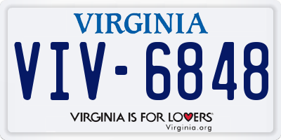 VA license plate VIV6848