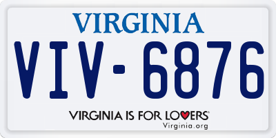 VA license plate VIV6876