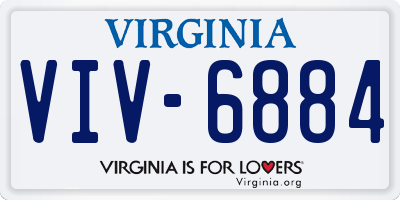 VA license plate VIV6884
