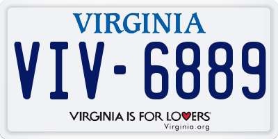 VA license plate VIV6889