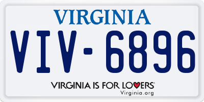 VA license plate VIV6896
