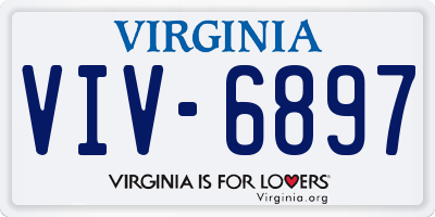 VA license plate VIV6897