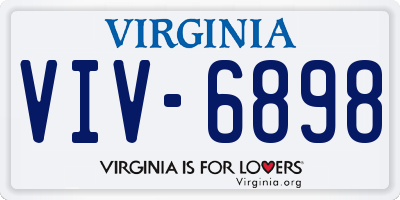 VA license plate VIV6898