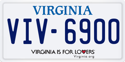 VA license plate VIV6900